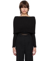 Alaïa - Black Off-shoulder Sweater - Lyst