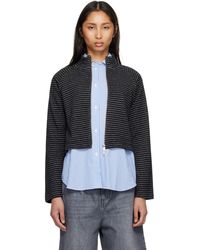 mfpen - Pull Écourté Décontracté Noir À Glissière - Lyst