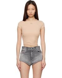 DIESEL - Ribbed Wrap-Around Laces T-Shirt - Lyst
