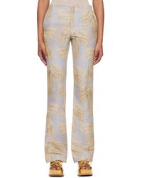 Acne Studios - Pantalon gris et à motif graphique imprimé - Lyst