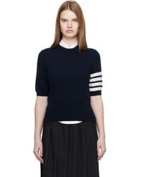 Thom Browne - Jersey Intarsia Classic Fit 4-Bar T-Shirt - Lyst