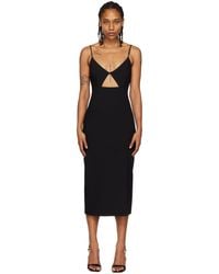 HUGO - Black Cutout Midi Dress - Lyst