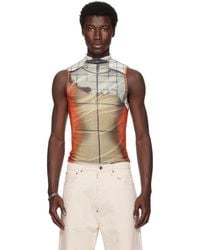 Jean Paul Gaultier Twisted Double Layered Tank Top in Black for