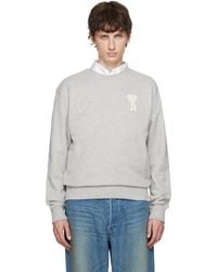 Ami Paris - Cotton Crochet 'Ami De Coeur' Sweatshirt - Lyst