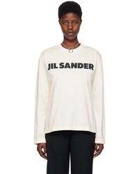 Jil Sander - Off-white Crewneck Long Sleeve T-shirt - Lyst