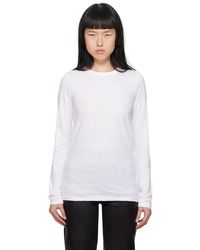 Rag & Bone - Ragbone t-shirt à manches longues blanc en jersey flammé - Lyst