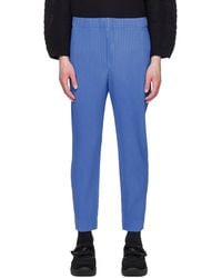 Homme Plissé Issey Miyake - Homme Plissé Issey Miyake Blue Monthly Color April Trousers - Lyst