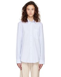 Nanushka - White & Blue Kaleb Shirt - Lyst