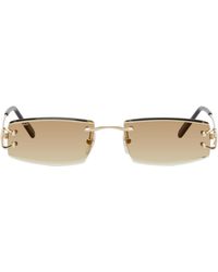 Cartier - Lunettes De Soleil Ct0465S Dorées - Lyst
