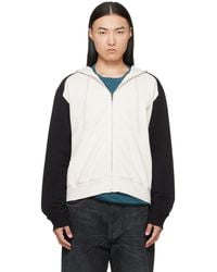 MM6 by Maison Margiela - Off- & Paneled Zip-Up Hoodie - Lyst