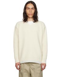 Sacai - Off-white Crewneck Sweater - Lyst