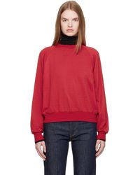 AURALEE - レッド ライトウール プルオーバー スウェットシャツ - Lyst