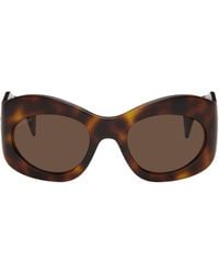 Gucci - Tortoiseshell Wrapped Oval Sunglasses - Lyst