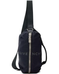 Givenchy Sac-ceinture marine à glissièreà logo g - Bleu