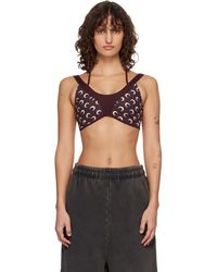 Marine Serre - Burgundy Athleisure Moon Printed Bralette - Lyst