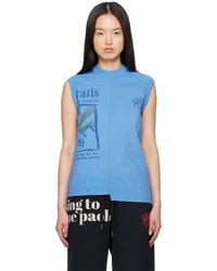 Marine Serre - ブルー Regenerated Graphic T-Shirts タンクトップ - Lyst