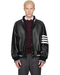 Thom Browne - Thom E Raglan Sleeve Oversized Leather Blouson Jacket - Lyst