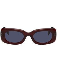McQ - Mcq Burgundy Rectangular Sunglasses - Lyst