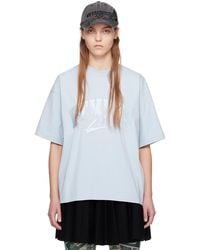 VTMNTS - ブルー ロゴ刺繍 Tシャツ - Lyst
