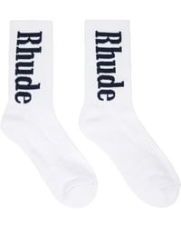 Rhude - Rh Vertical Logo Socks - Lyst