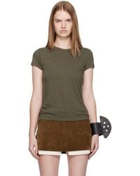 Rick Owens - Khaki Concordians Cropped Level T-Shirt - Lyst