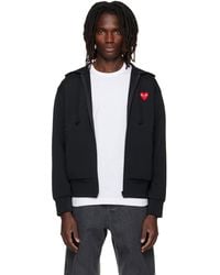 COMME DES GARÇONS PLAY - Heart Emblem Zip Hoodie - Lyst