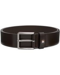BOSS - Signature-Stripe Keeper Leather Belt - Lyst