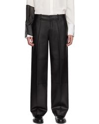 Helmut Lang - Pantalon plissé noir en cuir - Lyst