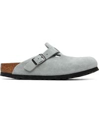 Birkenstock - Narrow Boston Soft Footbed Suede Leather Loafers - Lyst