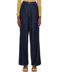 Dries Van Noten - インディゴ ワイドレッグジーンズ - Lyst