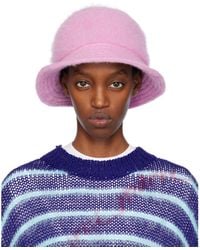 Marni - Ssense Exclusive Pink Furry Bucket Hat - Lyst