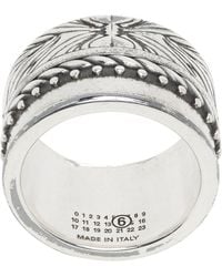 MM6 by Maison Margiela - Double Floral Motif Ring - Lyst