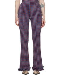 Ganni - Gingham Check Trousers - Lyst