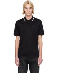 BOSS - ブラック スリムフィット ポロシャツ - Lyst