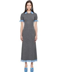 Rabanne - Wool Cashmere Short-Sleeve Midi Dress - Lyst