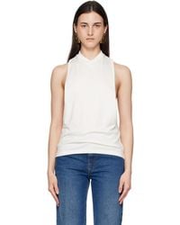 Versace - Débardeur Blanc En Jersey Extensible De Coton À Logo Brodé - Lyst