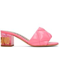 Moschino - Pink Quilted Mules - Lyst