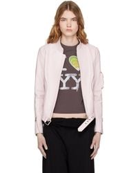 OPEN YY - Leather Radius Motor Jacket - Lyst