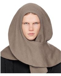 Homme Plissé Issey Miyake - Taupe Cashmere Winter Gear Scarf - Lyst