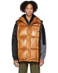 Feng Chen Wang - Tan & Deconstructed Down Vest - Lyst