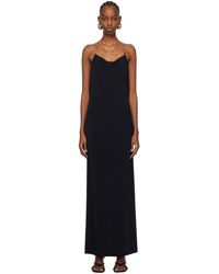 Bottega Veneta - Robe longue noire à bretelles en chaine - Lyst
