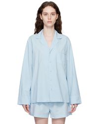 Skims - Blue Poplin Sleep Cotton Button Up Shirt - Lyst