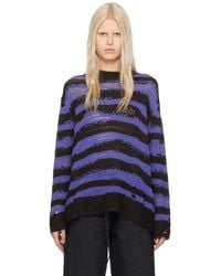 Acne Studios - Purple & Black Stripe Sweater - Lyst