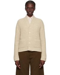 Lemaire - Off-white Cropped Cardigan - Lyst