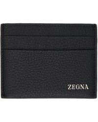 Zegna - Porte-cartes noir en cuir - Lyst