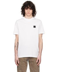 BOSS - ホワイト ロゴパッチ Tシャツ - Lyst
