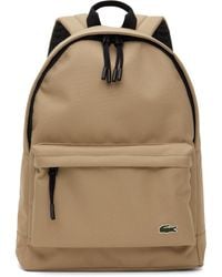 Lacoste - Beige Computer Compartment Backpack - Lyst