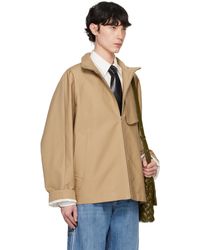 ジャケット BOTTEGA VENETA Khaki Cotton Padded Vest Bottega Veneta Double-Zip Cotton Work Jacket | Saks Fifth Avenue
