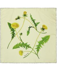 Burberry - Yellow Dandelion Silk Scarf - Lyst