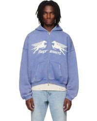 Represent - Pull À Capuche Bleu À Glissière - Lyst